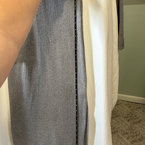 Dreamers by Debut Gray Ribbed Collard Knit Dress with small slit size M/L - Picture 9 of 12